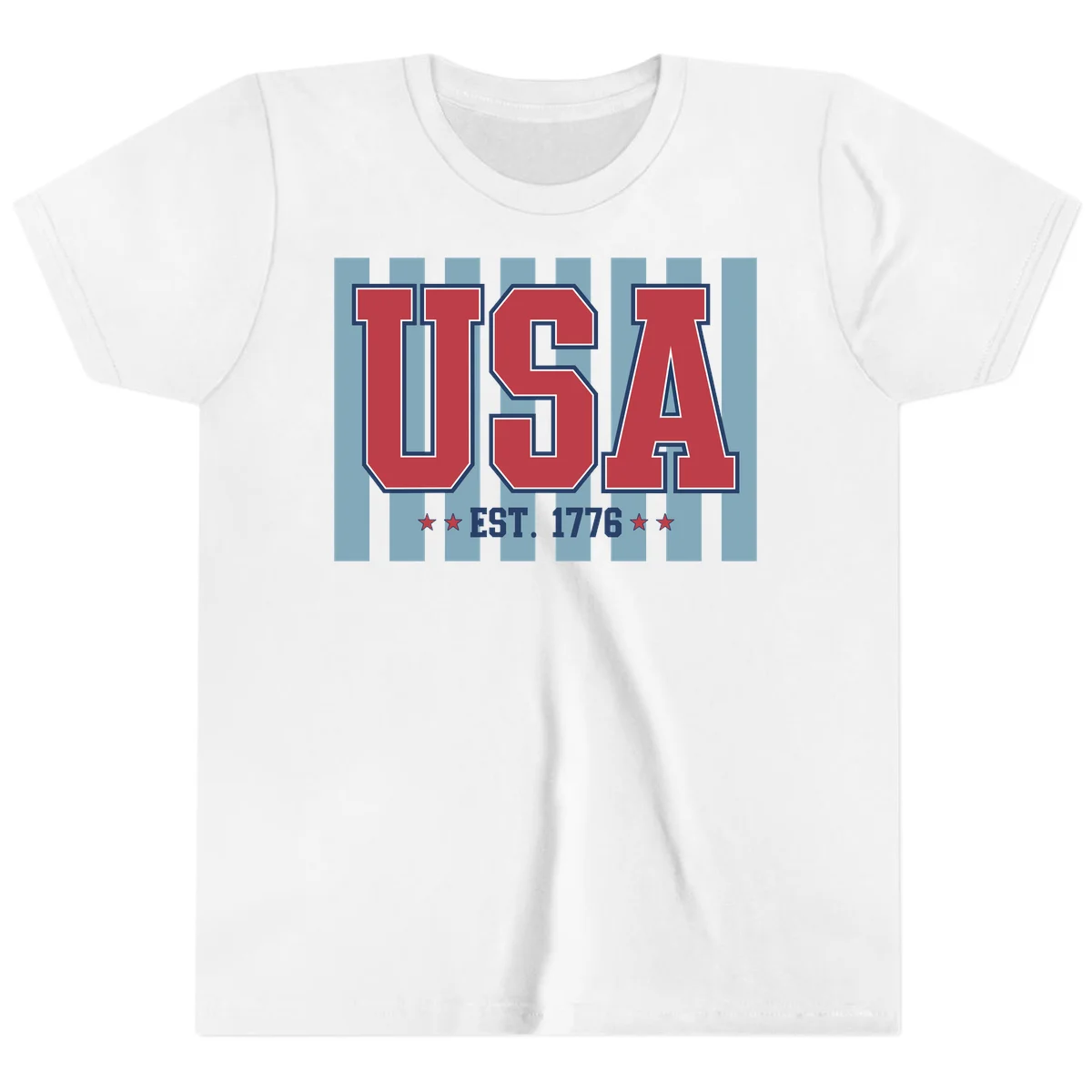 USA 1776 Founding Year Youth T-Shirt in White