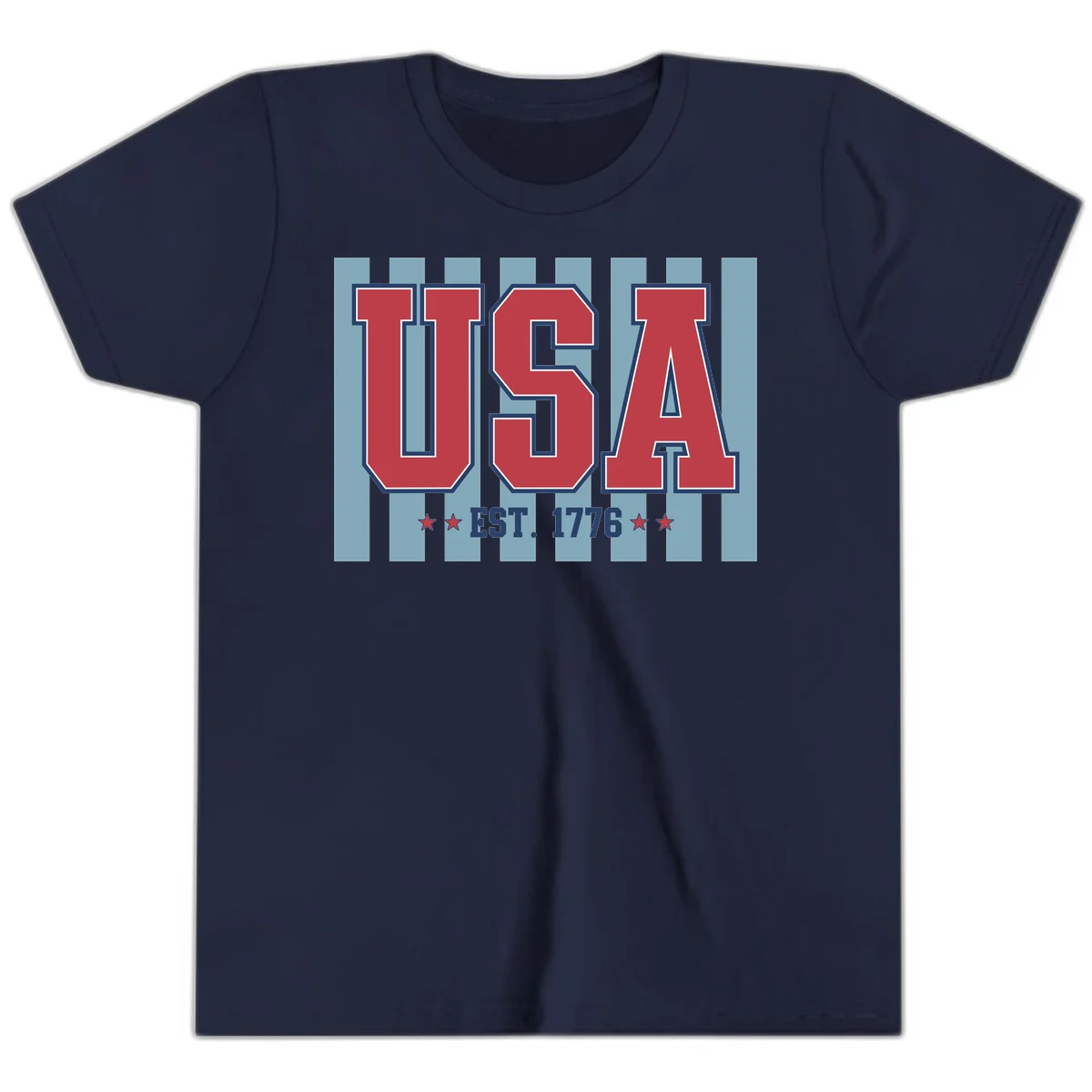 USA 1776 Founding Year Youth T-Shirt in Navy