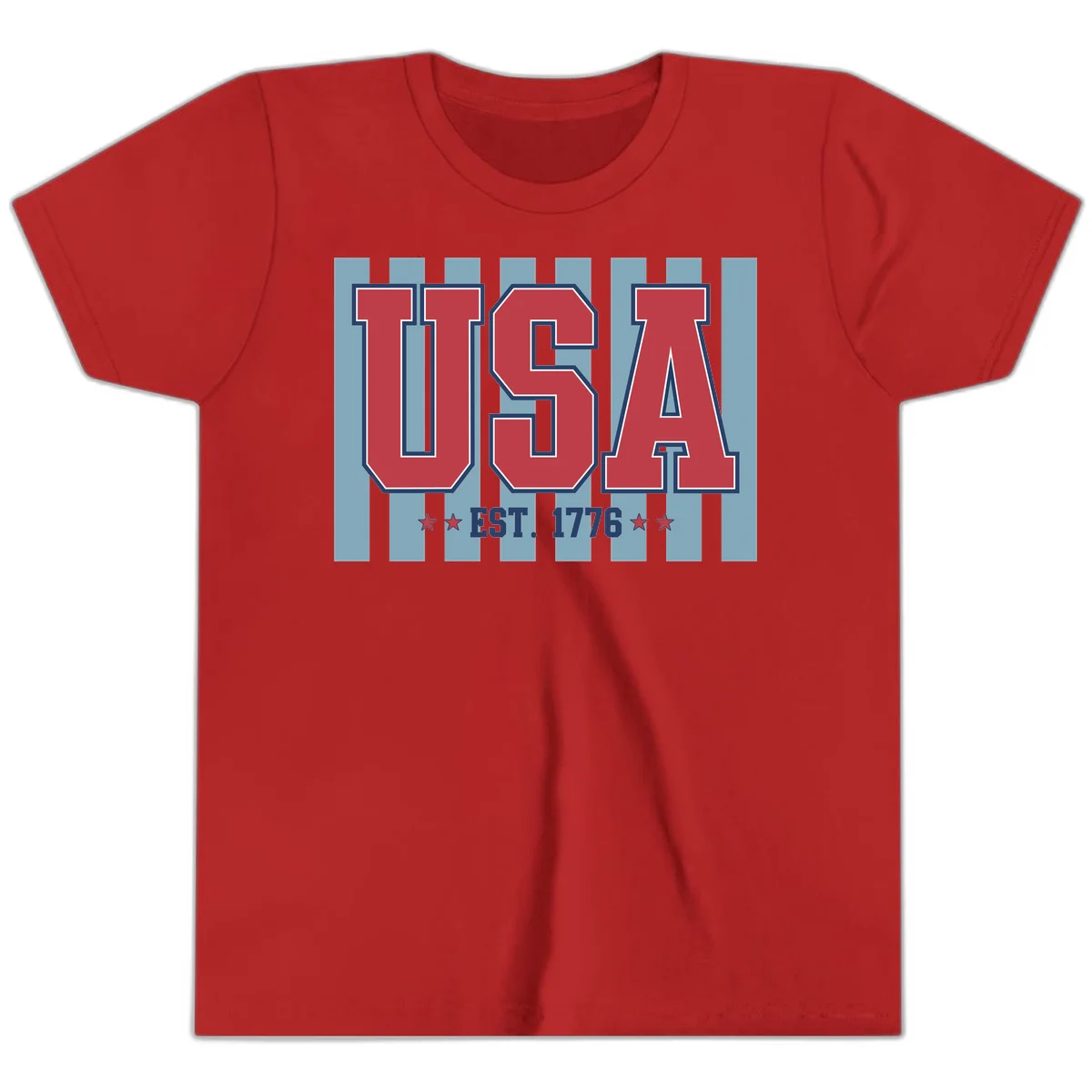 USA 1776 Founding Year Youth T-Shirt in Red
