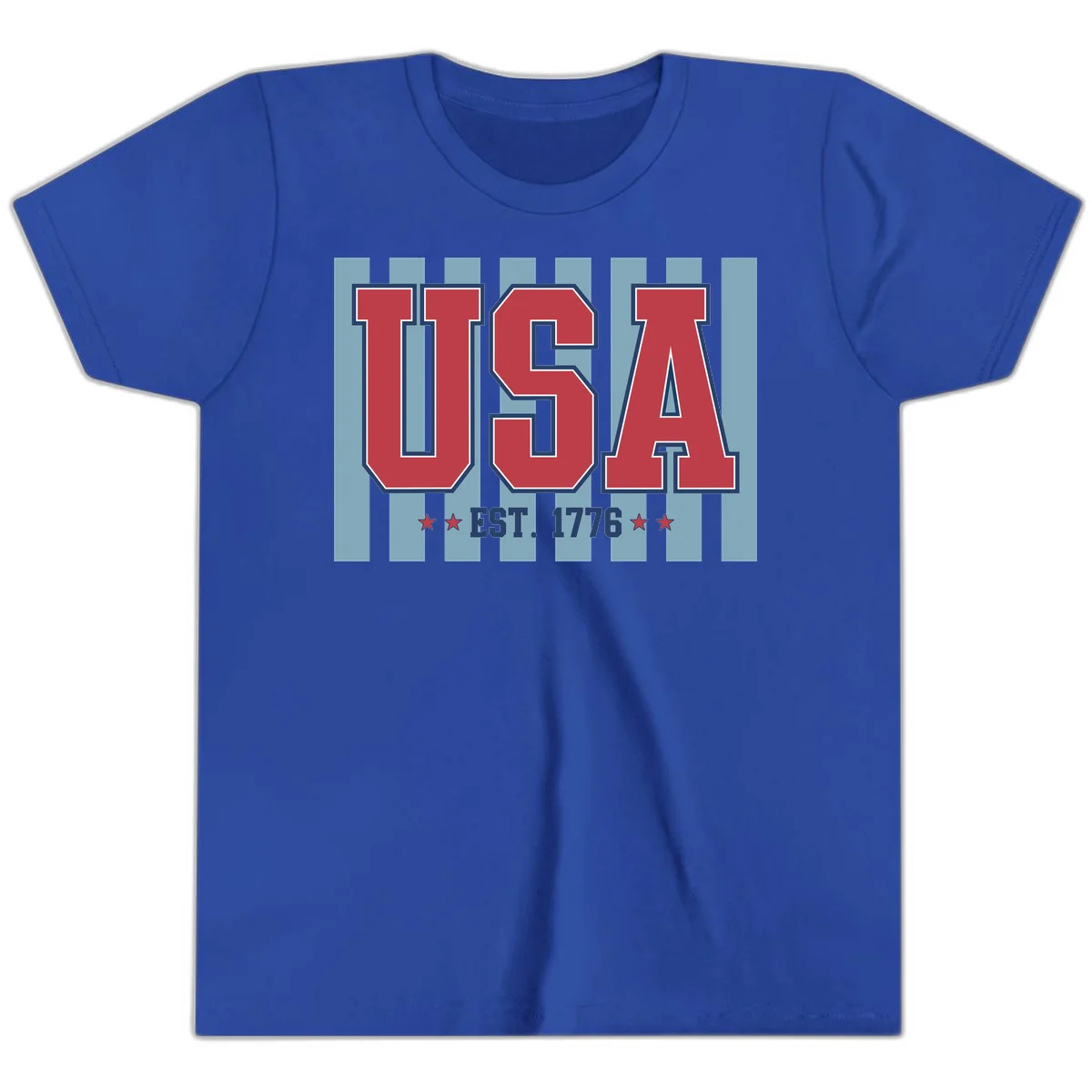 USA 1776 Founding Year Youth T-Shirt in True Royal