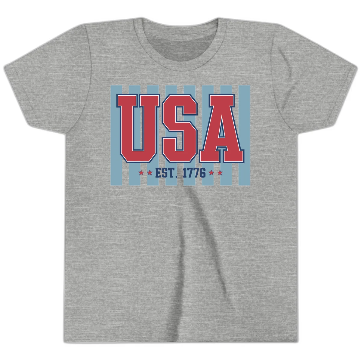 USA 1776 Founding Year Youth T-Shirt in Athletic Heather