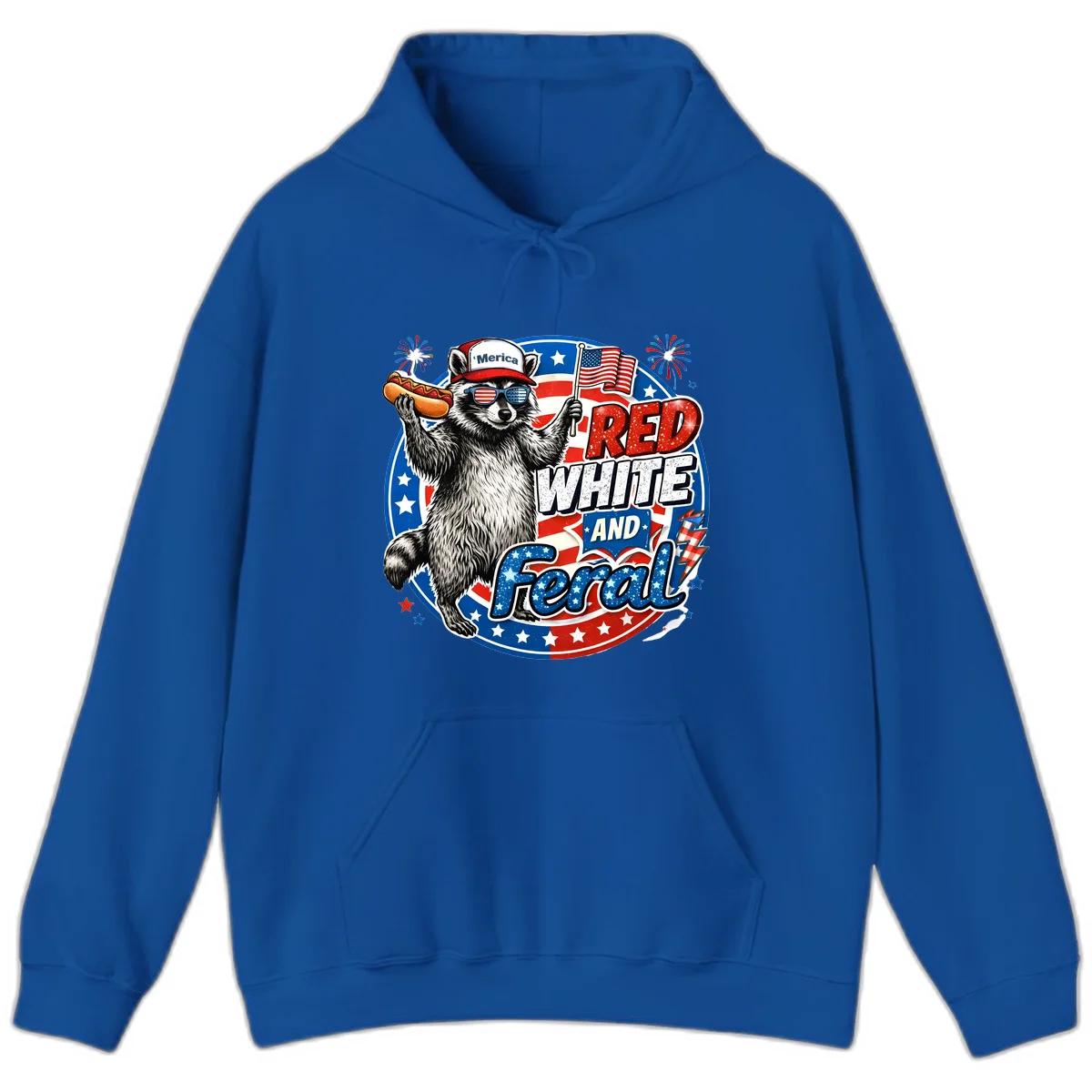 Patriotic Raccoon 'Merica Hoodie in Royal