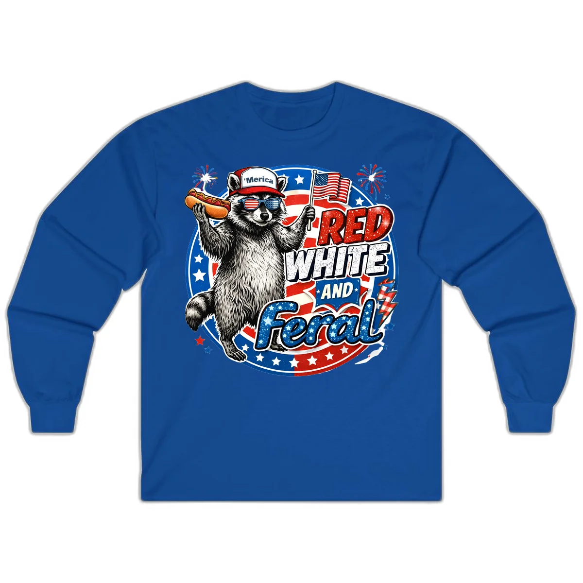 Patriotic Raccoon 'Merica Long Sleeve in Royal