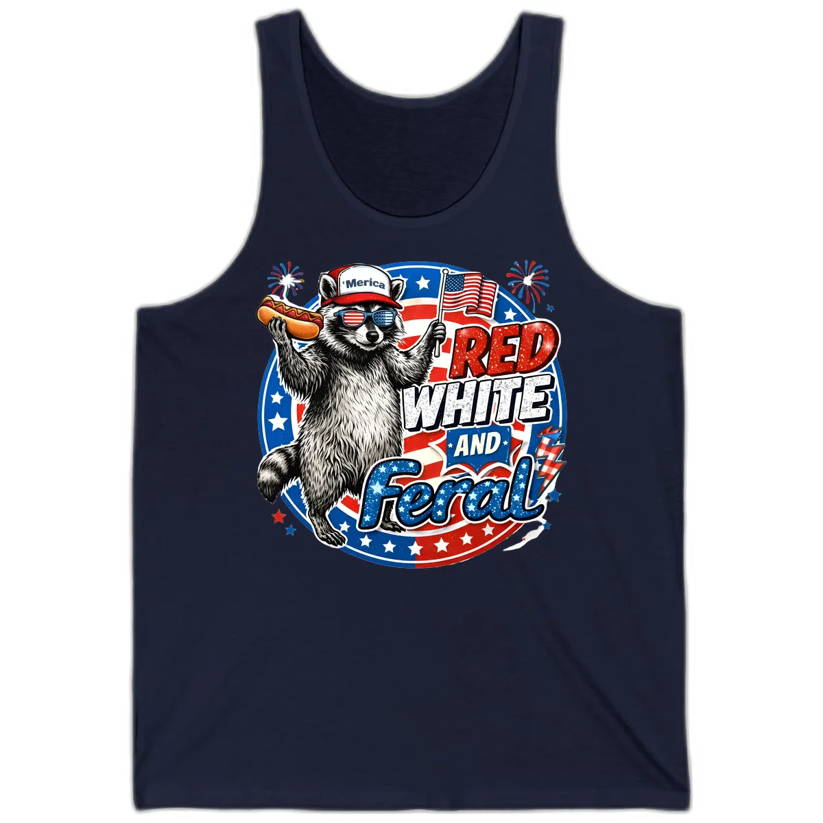 Patriotic Raccoon 'Merica Tank in Navy