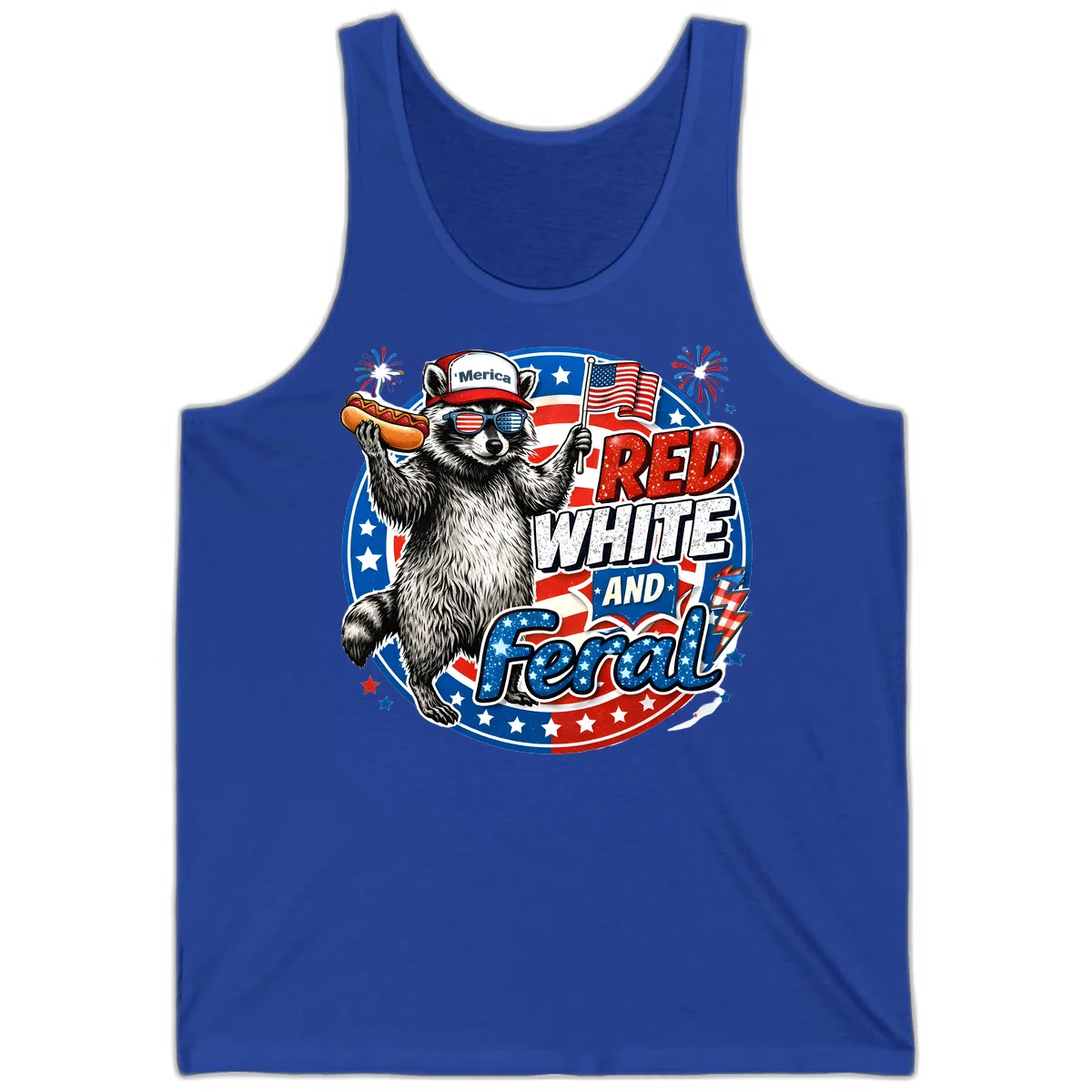 Patriotic Raccoon 'Merica Tank in True Royal