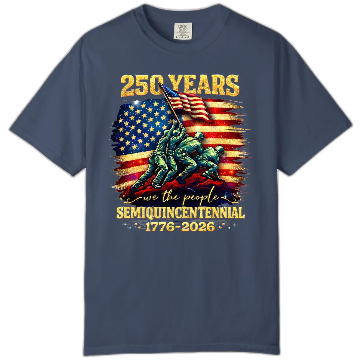 America 250 Years Flag Raising Comfort Color in Midnight