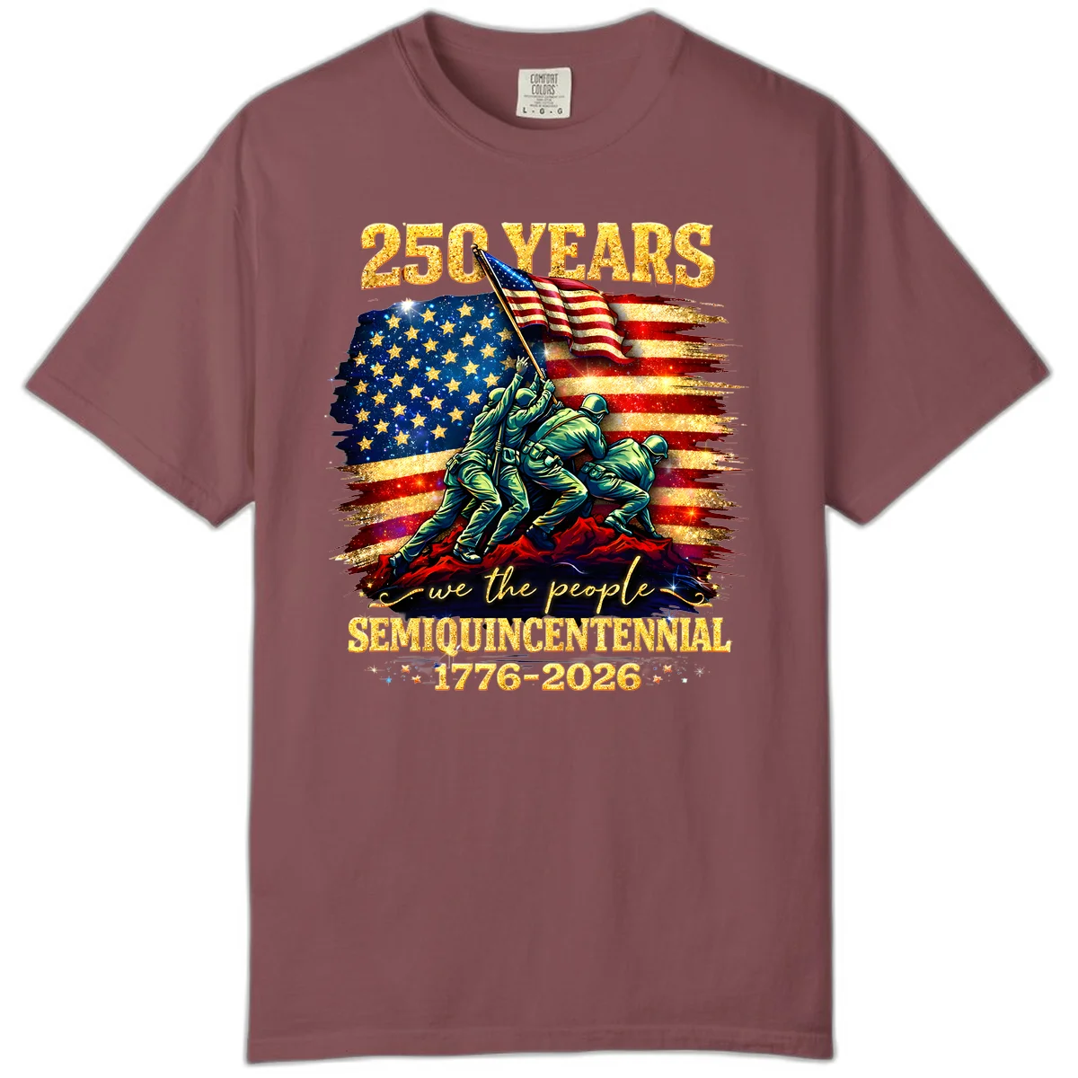 America 250 Years Flag Raising Comfort Color in Brick