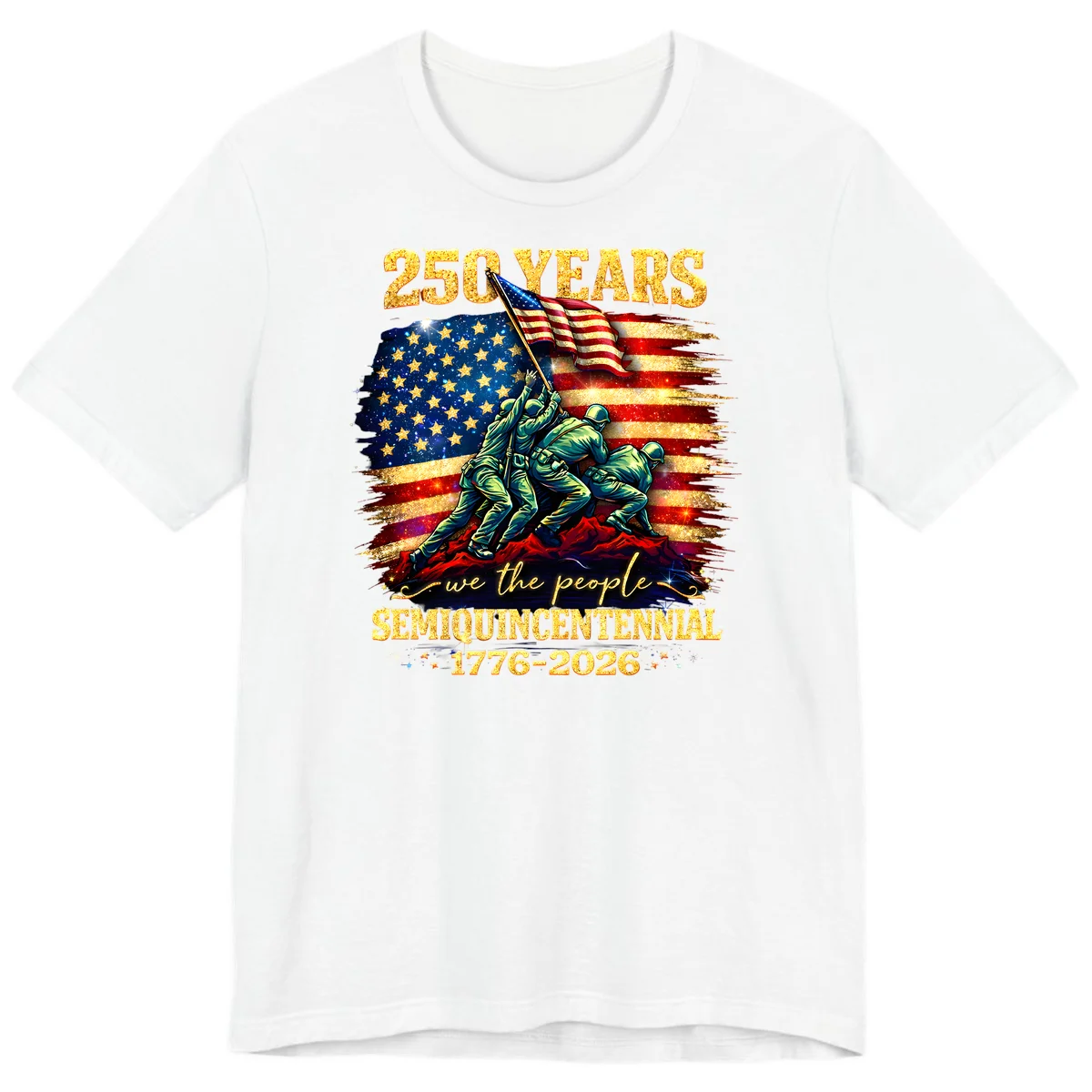 America 250 Years Flag Raising Premium T-Shirt in White