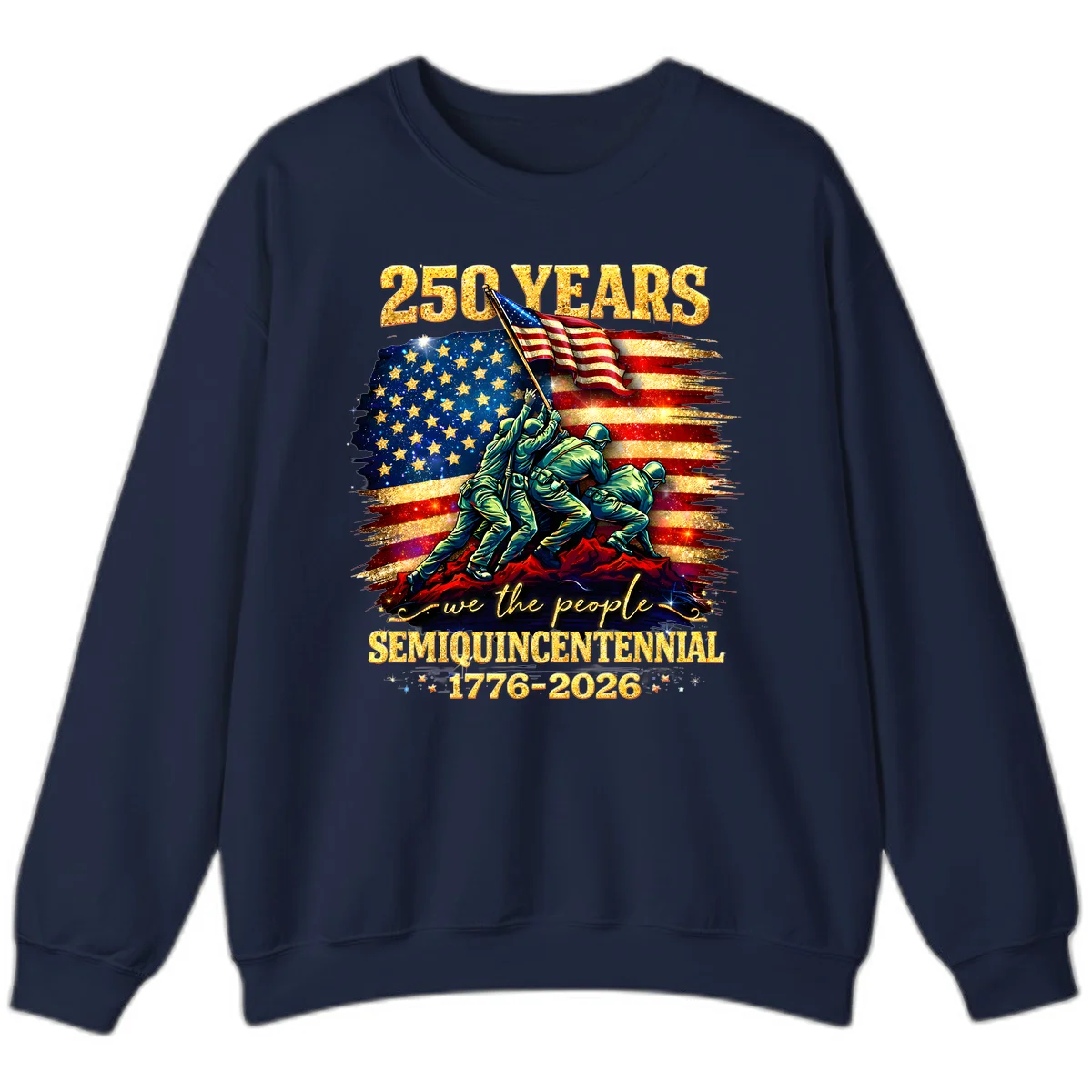 America 250 Years Flag Raising Sweatshirt in Navy