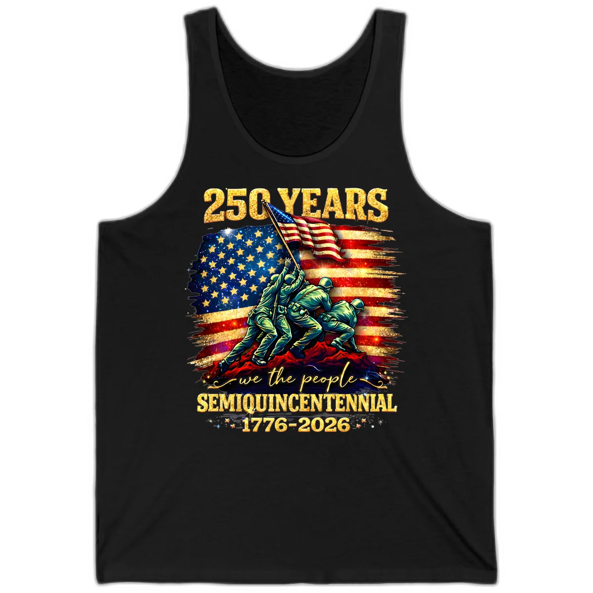 America 250 Years Flag Raising Tank in Black