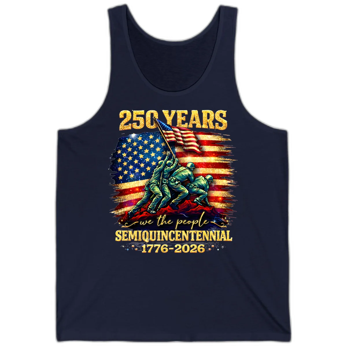 America 250 Years Flag Raising Tank in Navy