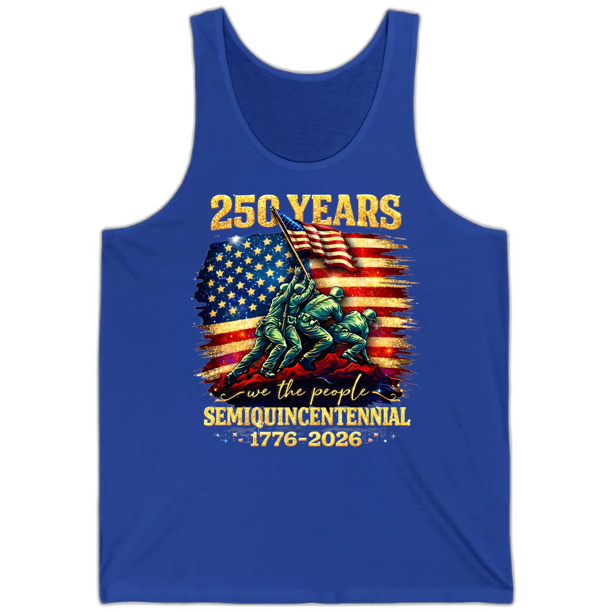 America 250 Years Flag Raising Tank in True Royal