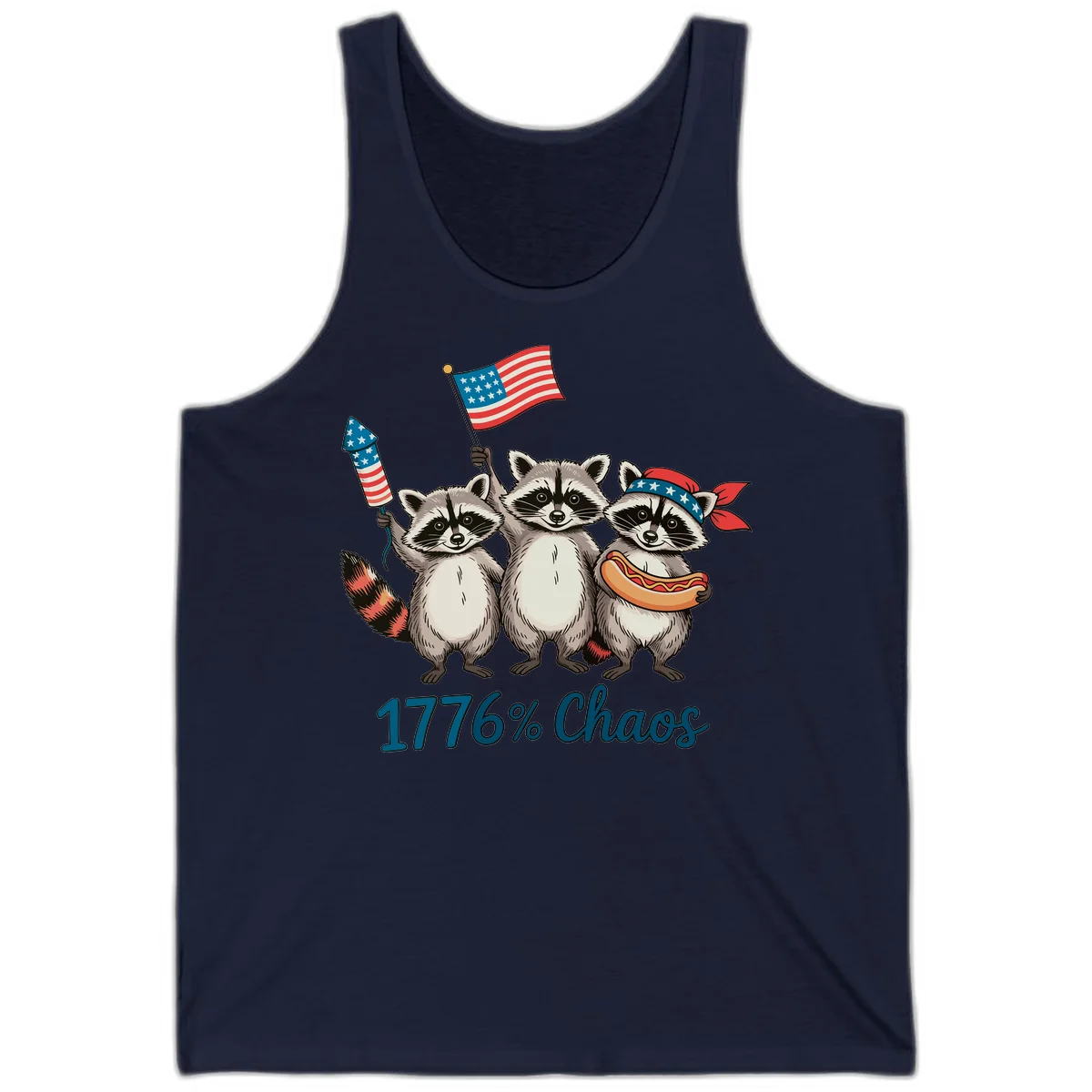 Patriotic Raccoons 1776 Chaos Tank in Navy