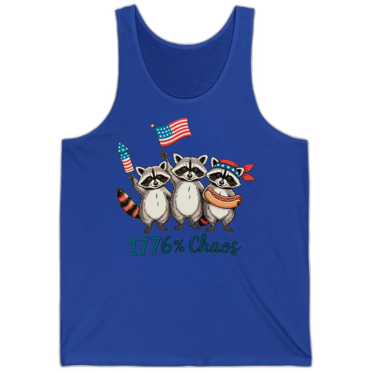Patriotic Raccoons 1776 Chaos Tank in True Royal