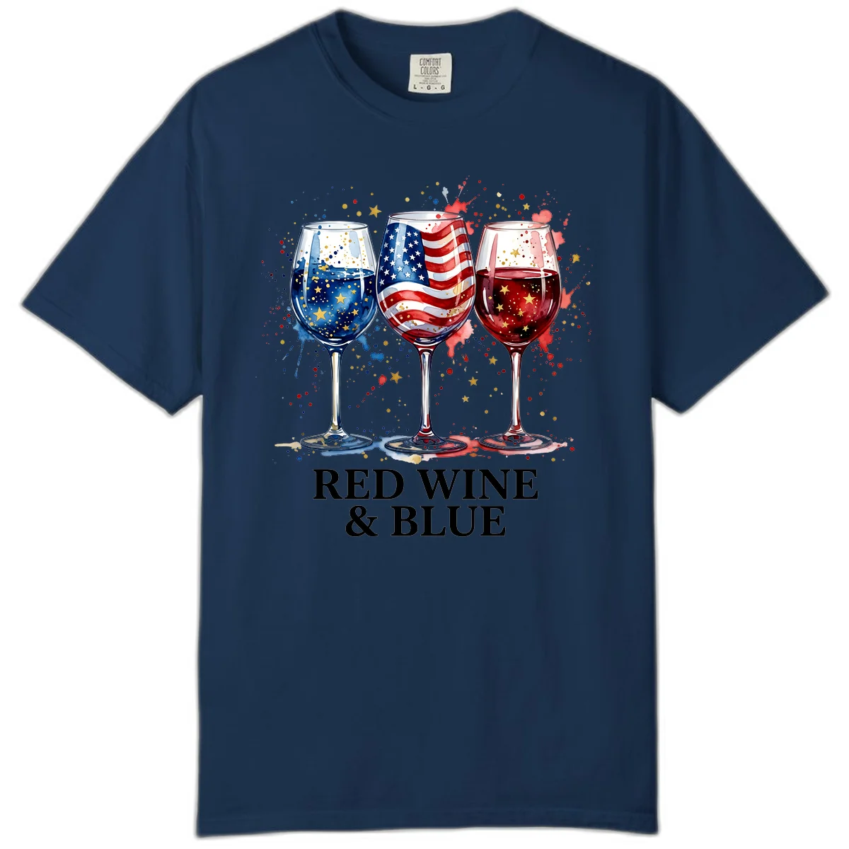 Red Wine and Blue Comfort Color in Navy