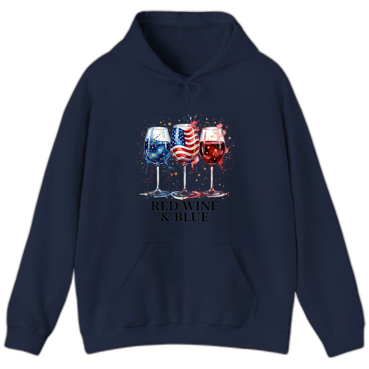 Red Wine and Blue Hoodie in Navy