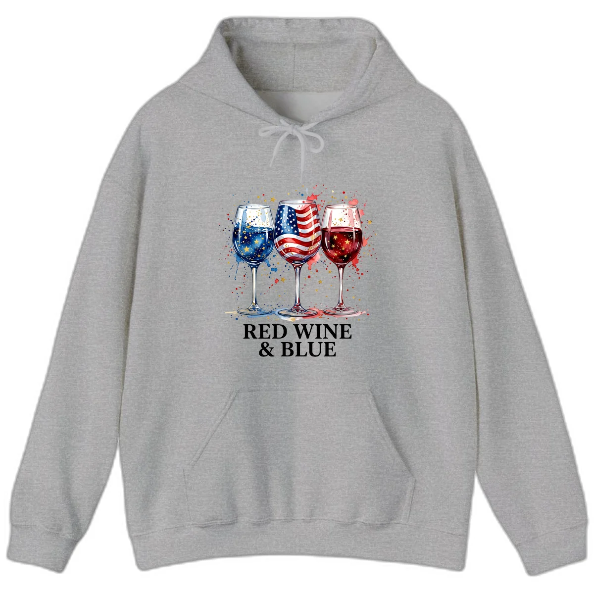 Red Wine and Blue Hoodie in Sport Grey