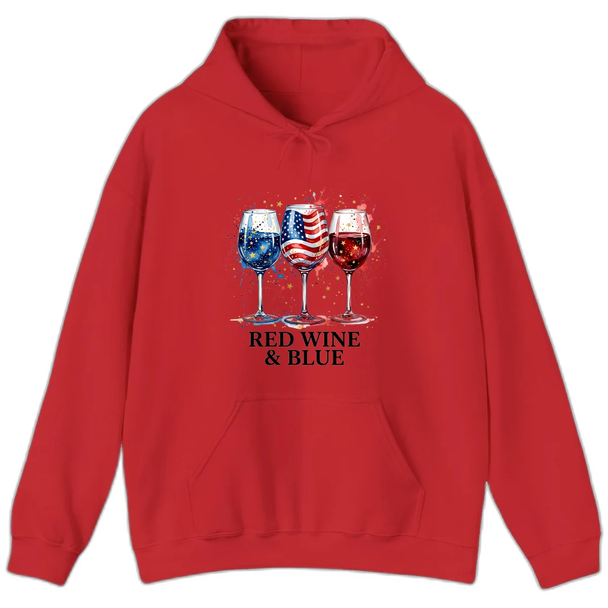 Red Wine and Blue Hoodie in Red
