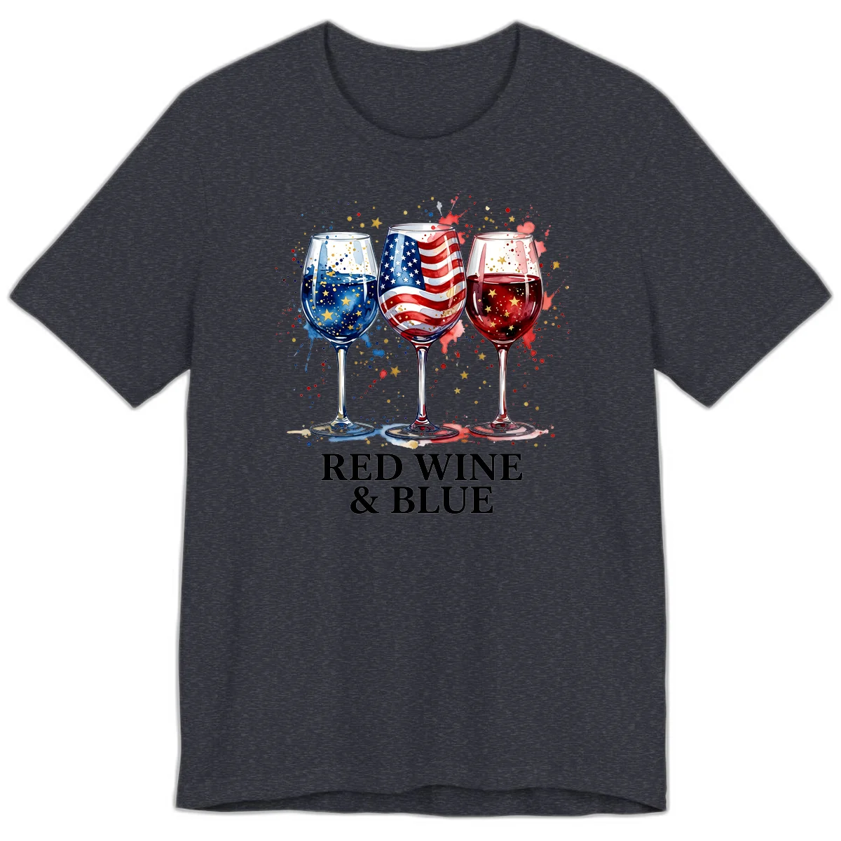 Red Wine and Blue Premium T-Shirt in Heather Navy