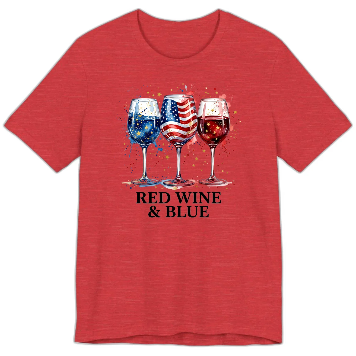 Red Wine and Blue Premium T-Shirt in Heather Red