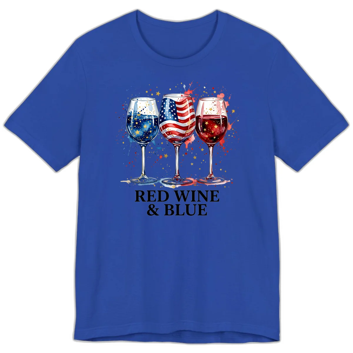 Red Wine and Blue Premium T-Shirt in True Royal