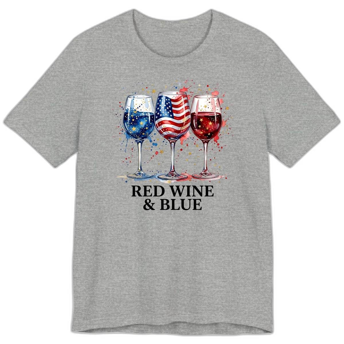 Red Wine and Blue Premium T-Shirt in Athletic Heather