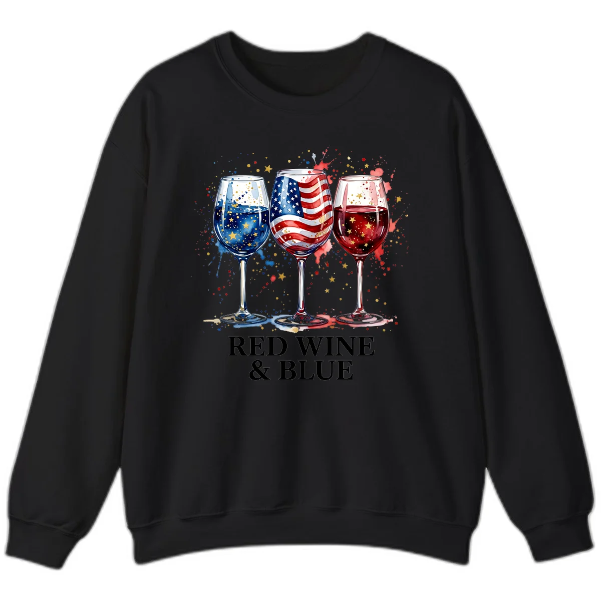 Red Wine and Blue Sweatshirt in Black