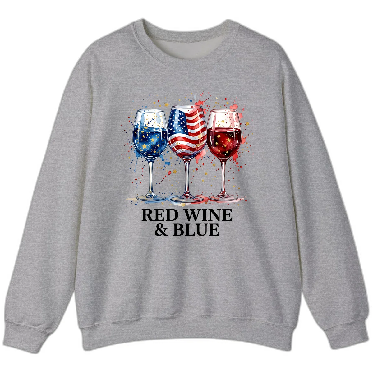 Red Wine and Blue Sweatshirt in Sport Grey