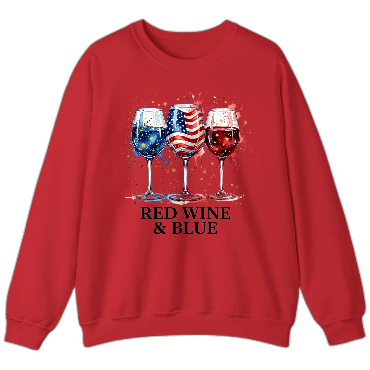 Red Wine and Blue Sweatshirt in Red