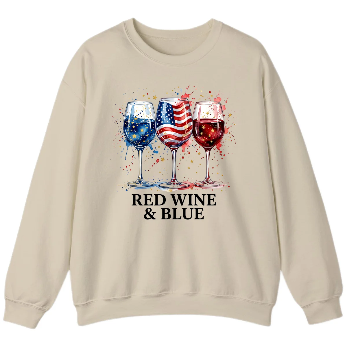 Red Wine and Blue Sweatshirt in Sand