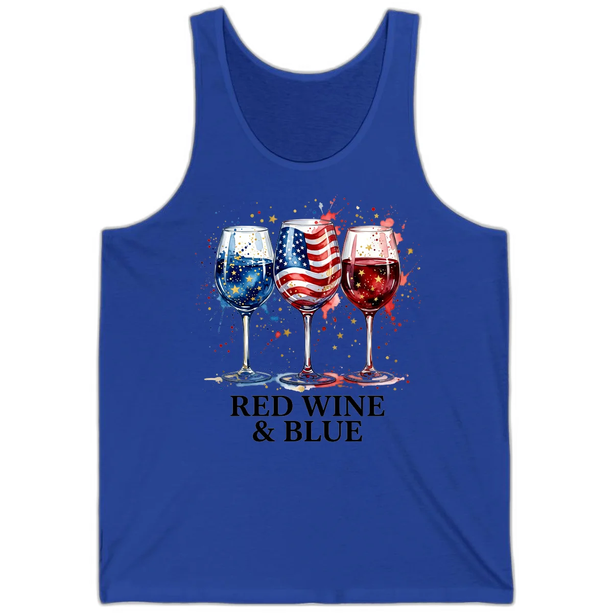 Red Wine and Blue Tank in True Royal