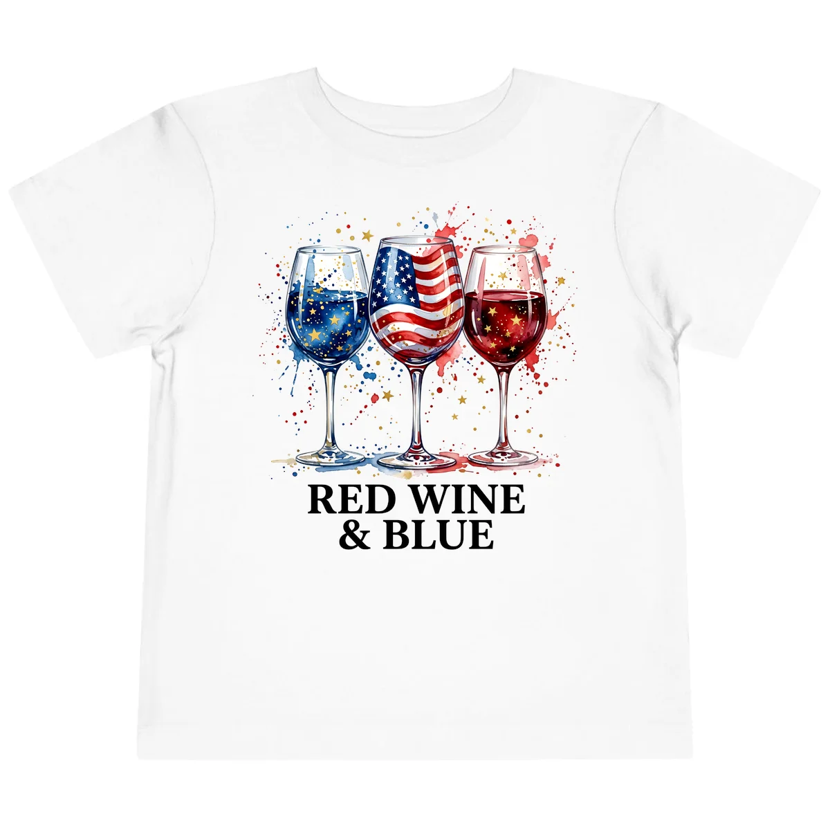 Red Wine and Blue Toddler T-Shirt in White