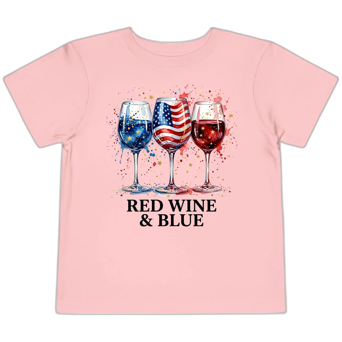 Red Wine and Blue Toddler T-Shirt in Pink