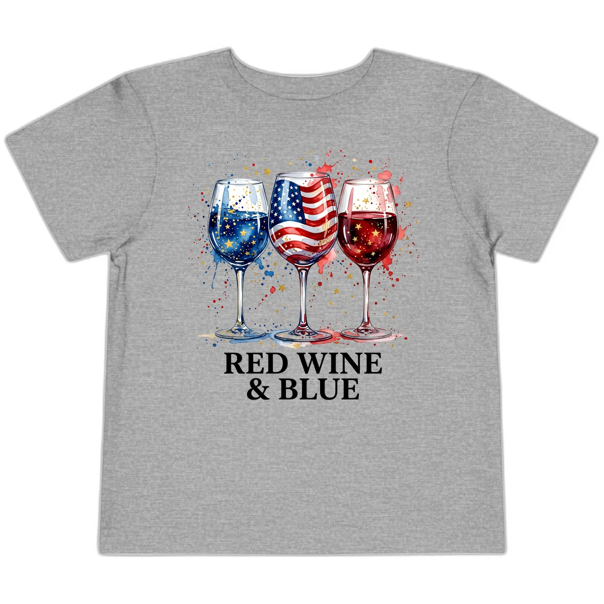 Red Wine and Blue Toddler T-Shirt in Athletic Heather