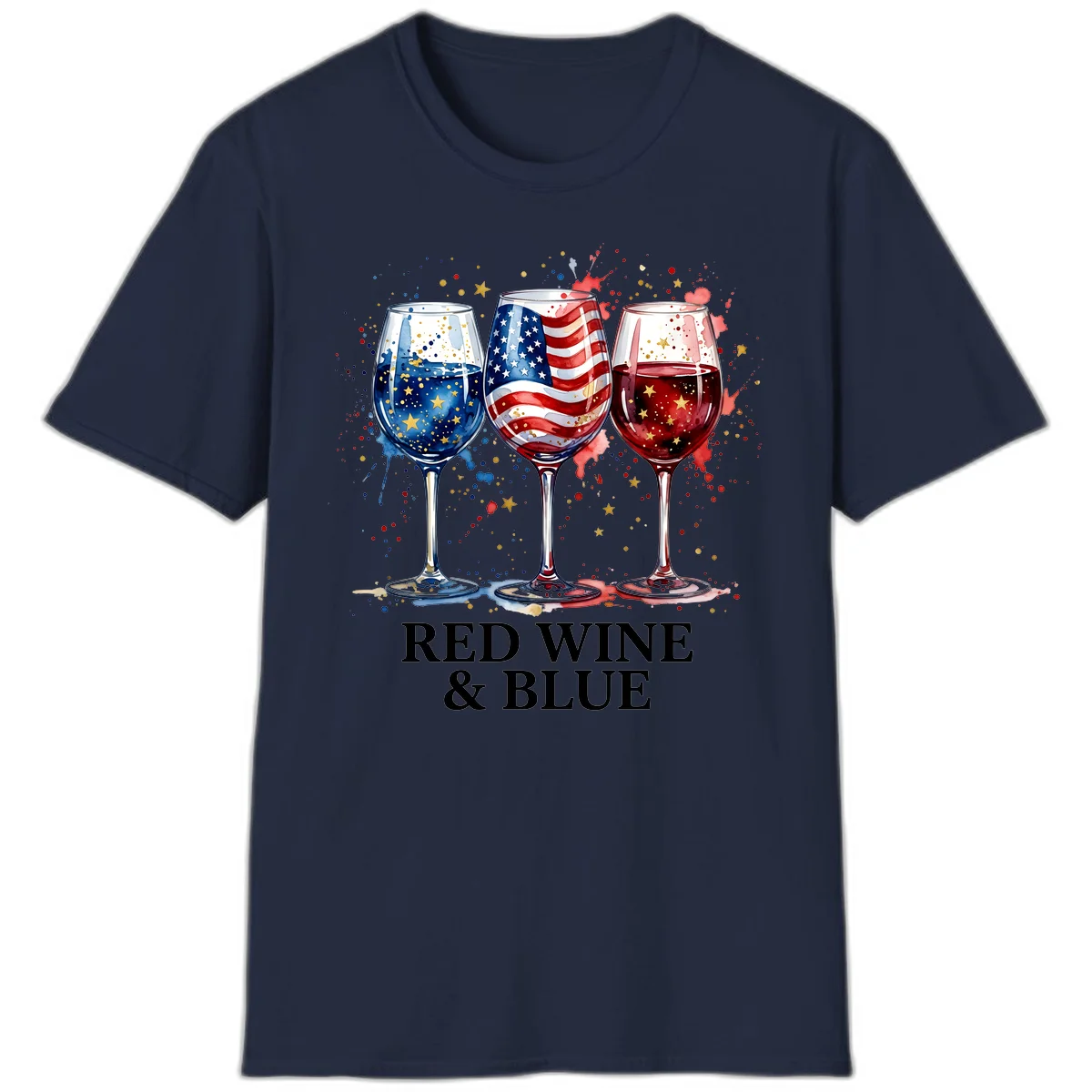 Red Wine and Blue T-Shirt in Navy