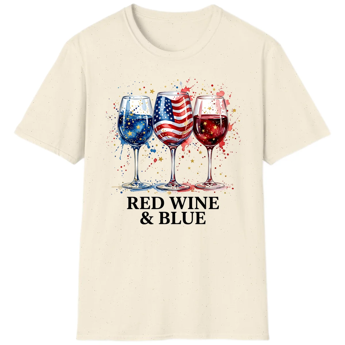 Red Wine and Blue T-Shirt in Natural