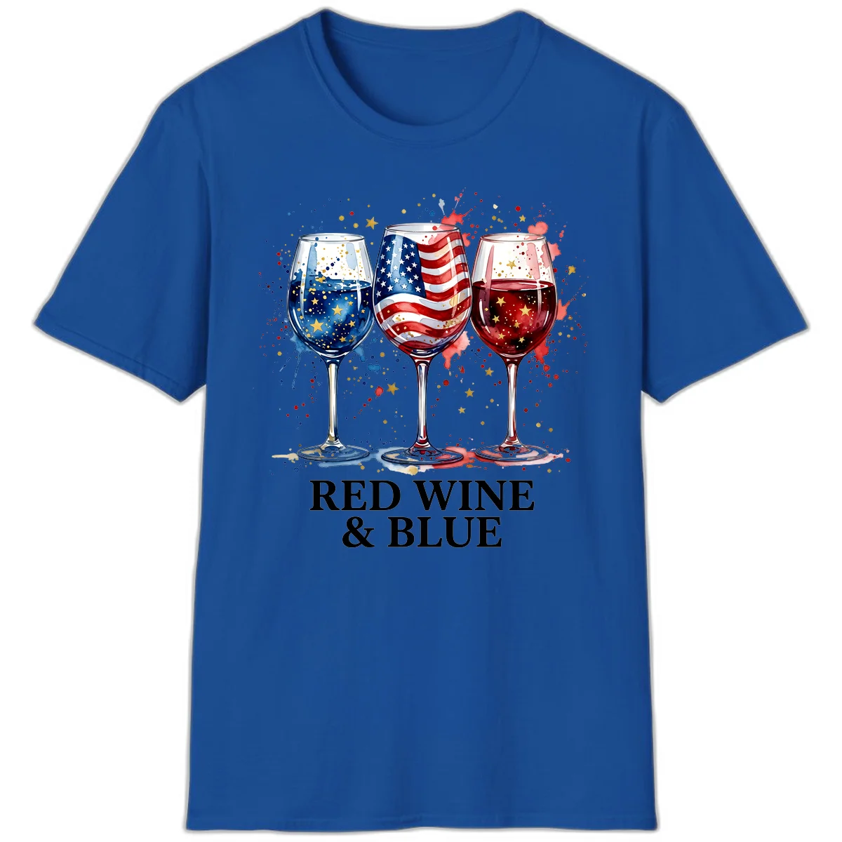 Red Wine and Blue T-Shirt in Royal