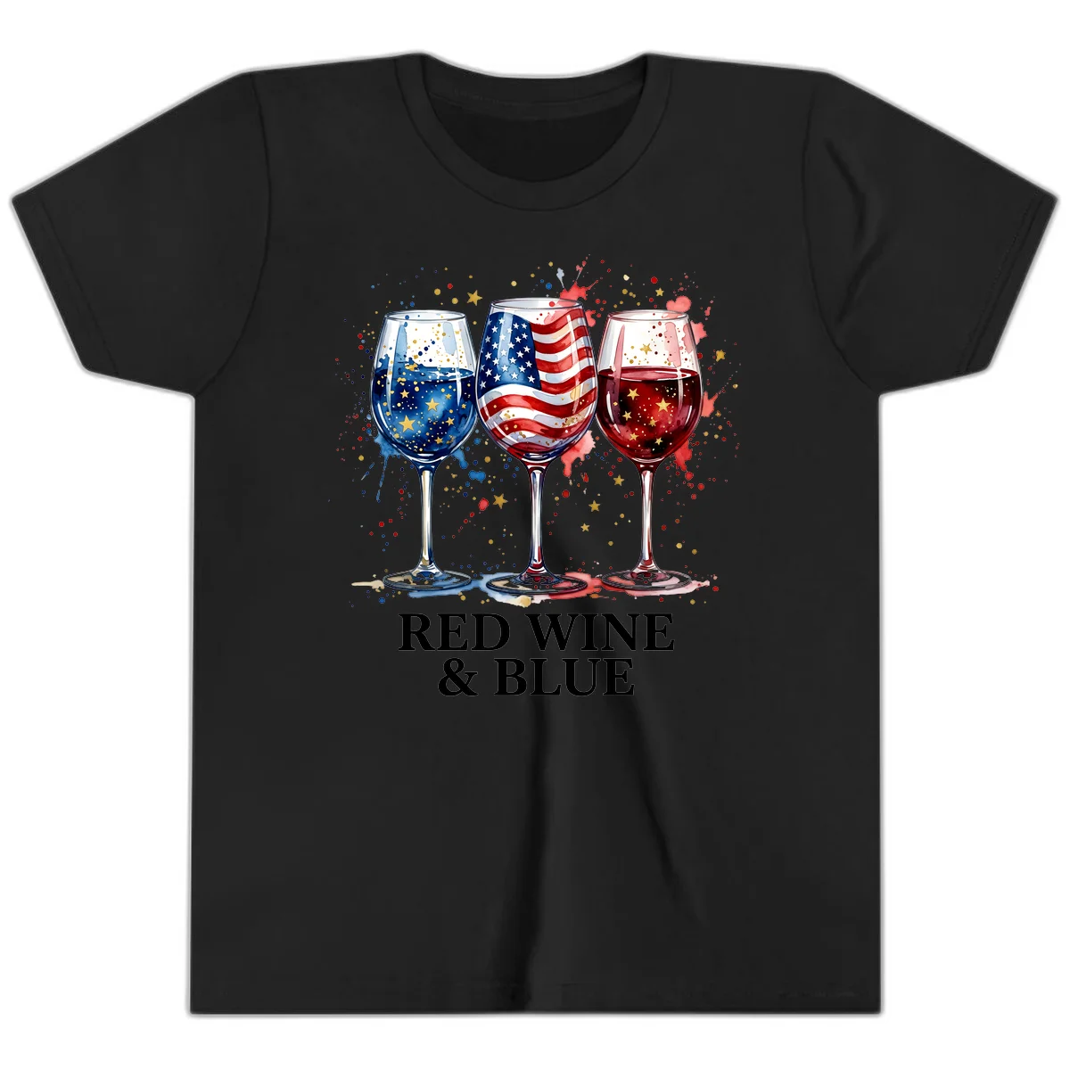 Red Wine and Blue Youth T-Shirt in Black