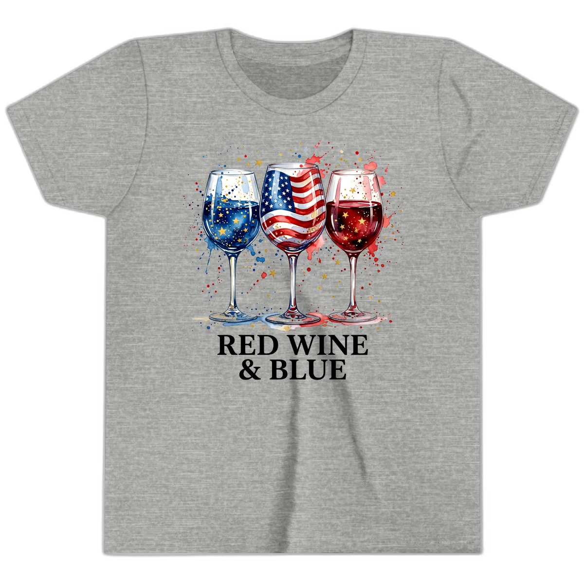 Red Wine and Blue Youth T-Shirt in Athletic Heather