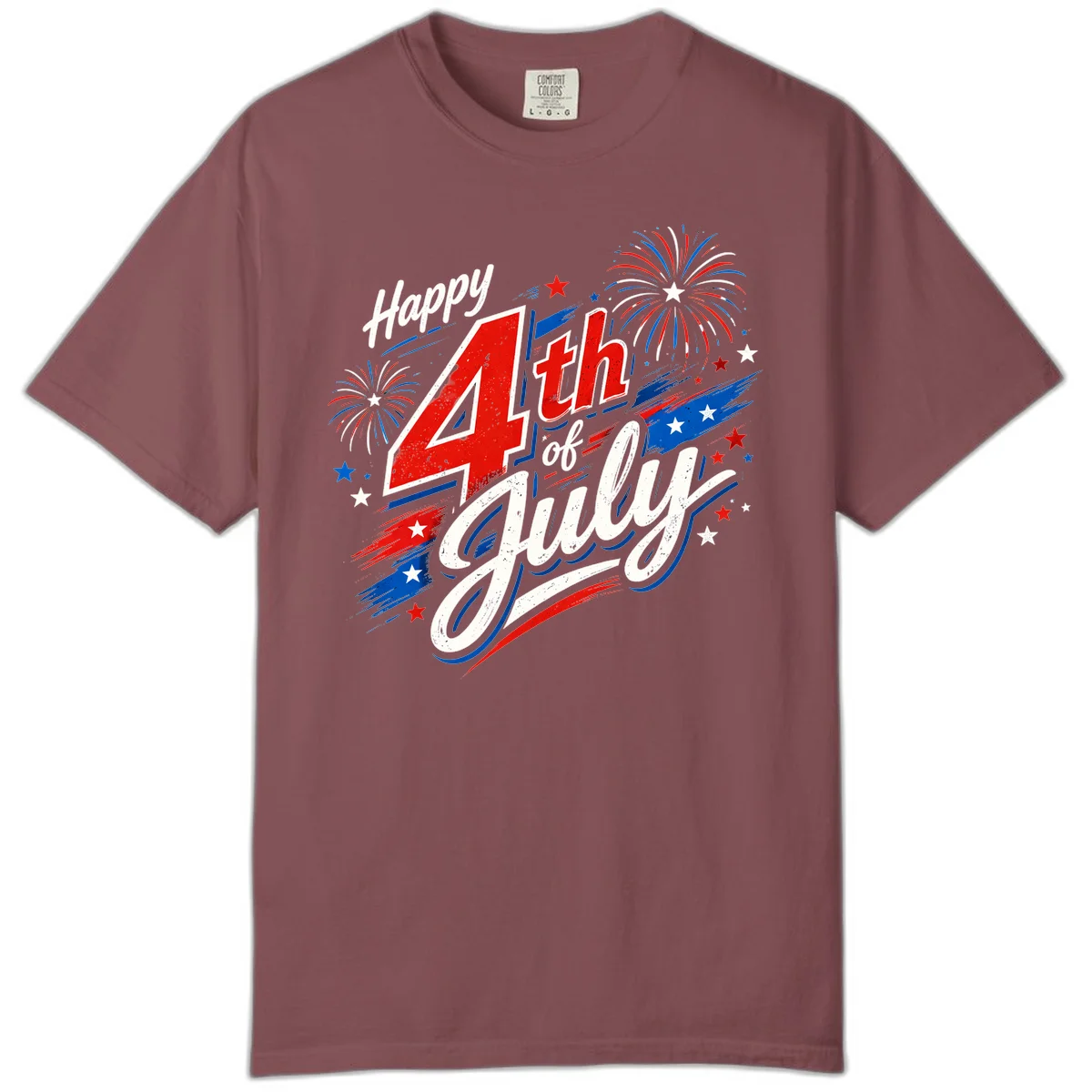 Happy 4th of July Fireworks Comfort Color in Brick