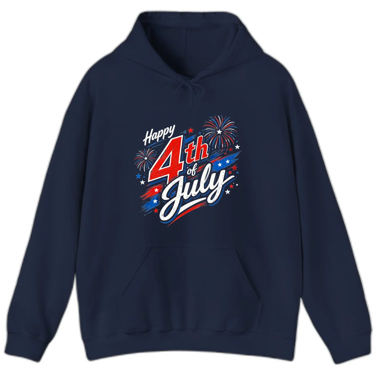 Happy 4th of July Fireworks Hoodie in Navy