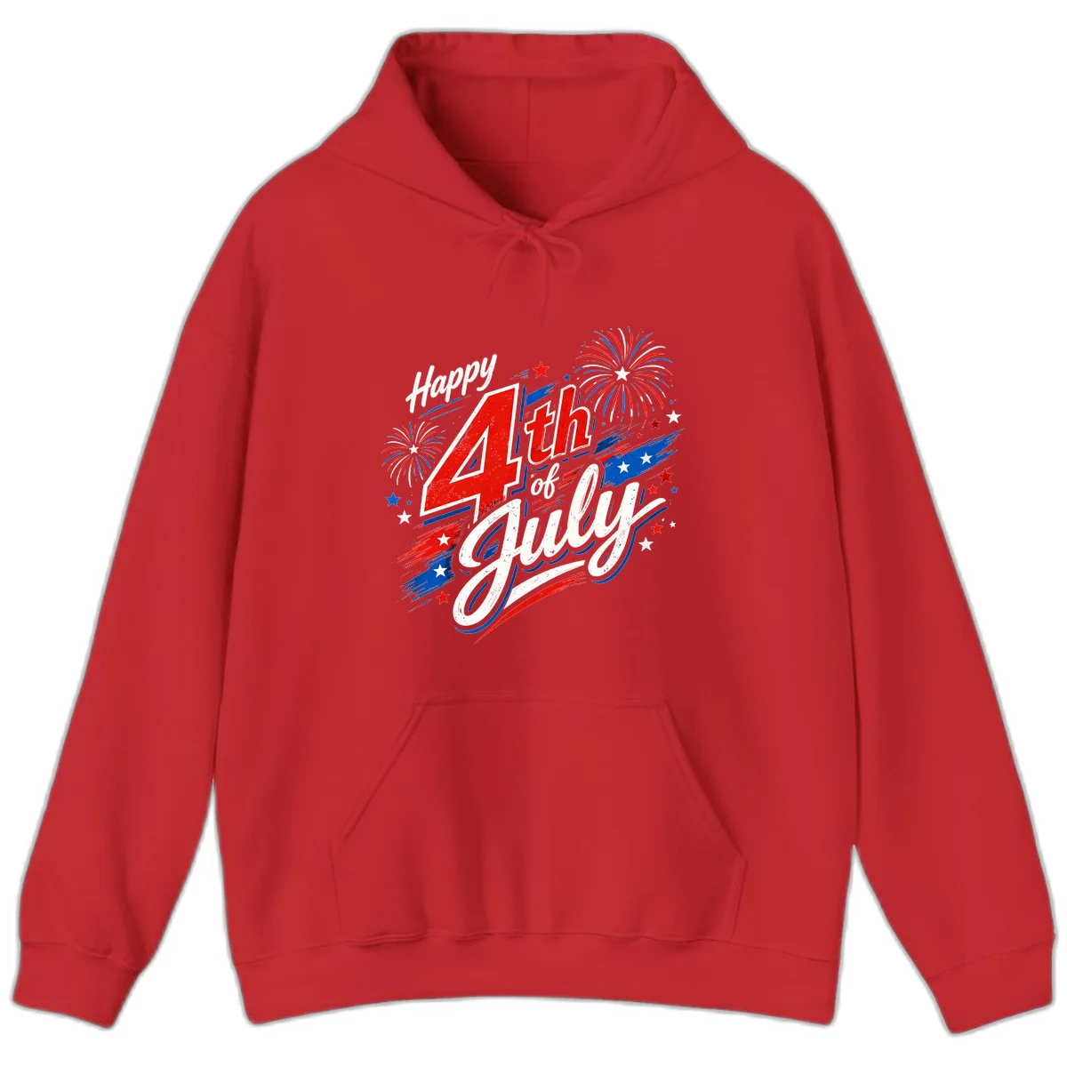 Happy 4th of July Fireworks Hoodie in Red