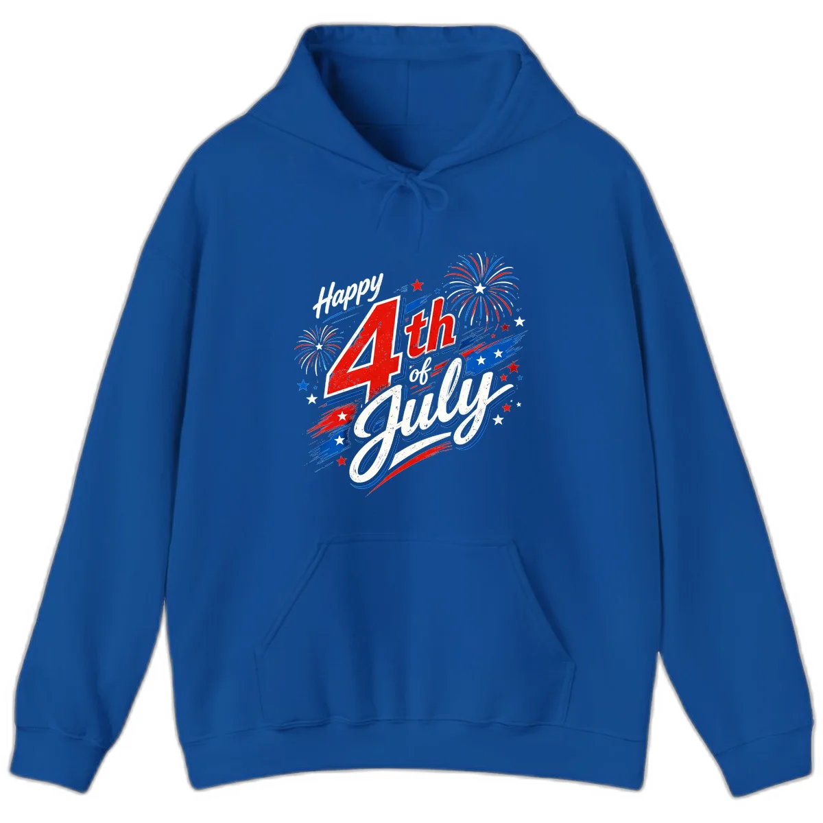 Happy 4th of July Fireworks Hoodie in Royal
