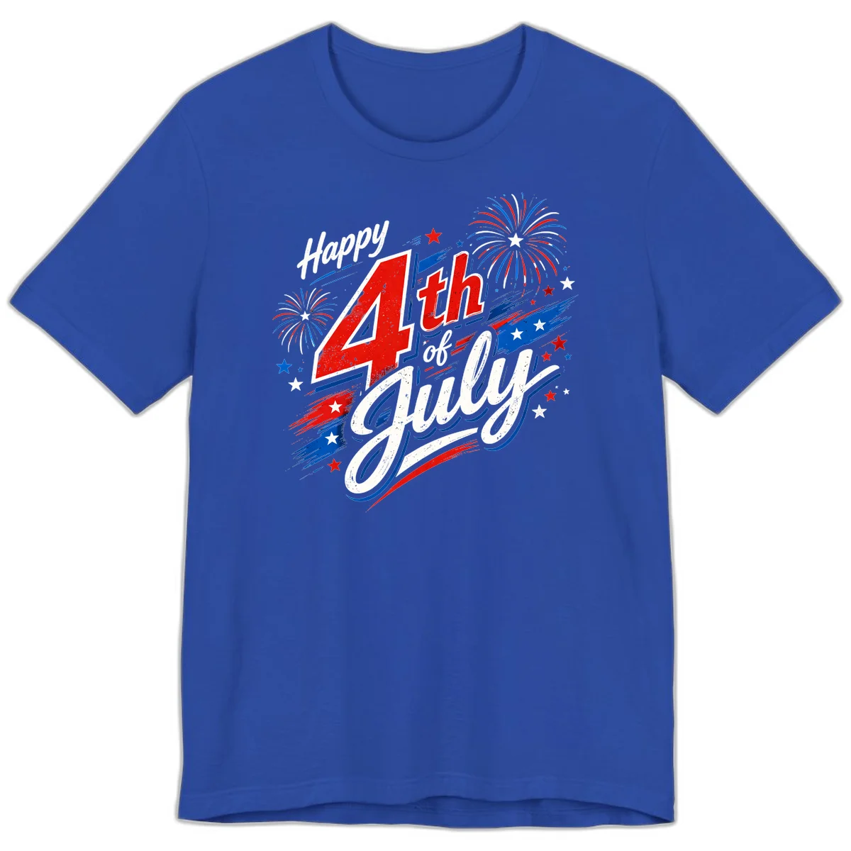 Happy 4th of July Fireworks Premium T-Shirt in True Royal