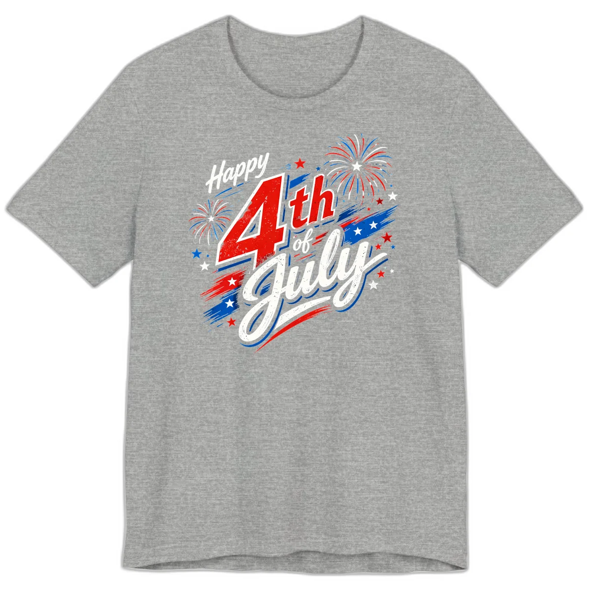 Happy 4th of July Fireworks Premium T-Shirt in Athletic Heather