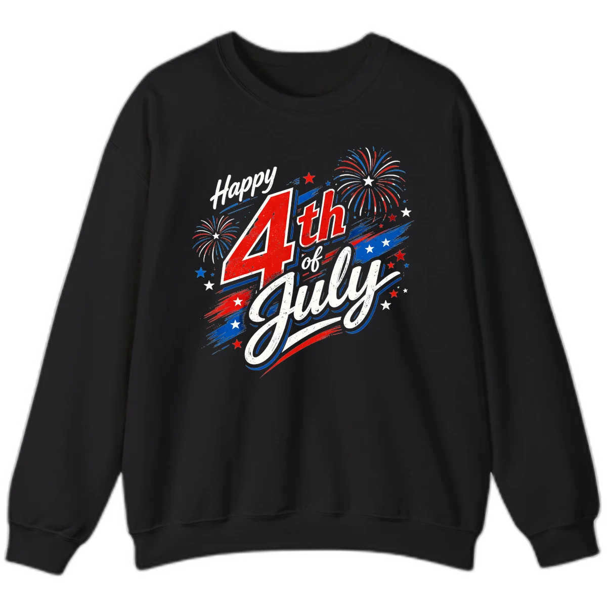 Happy 4th of July Fireworks Sweatshirt in Black