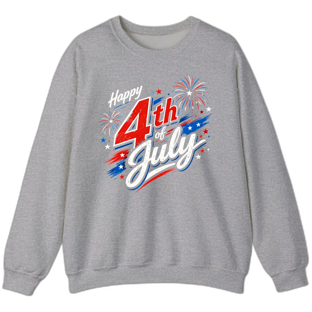 Happy 4th of July Fireworks Sweatshirt in Sport Grey
