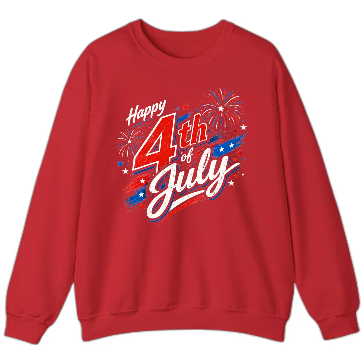Happy 4th of July Fireworks Sweatshirt in Red