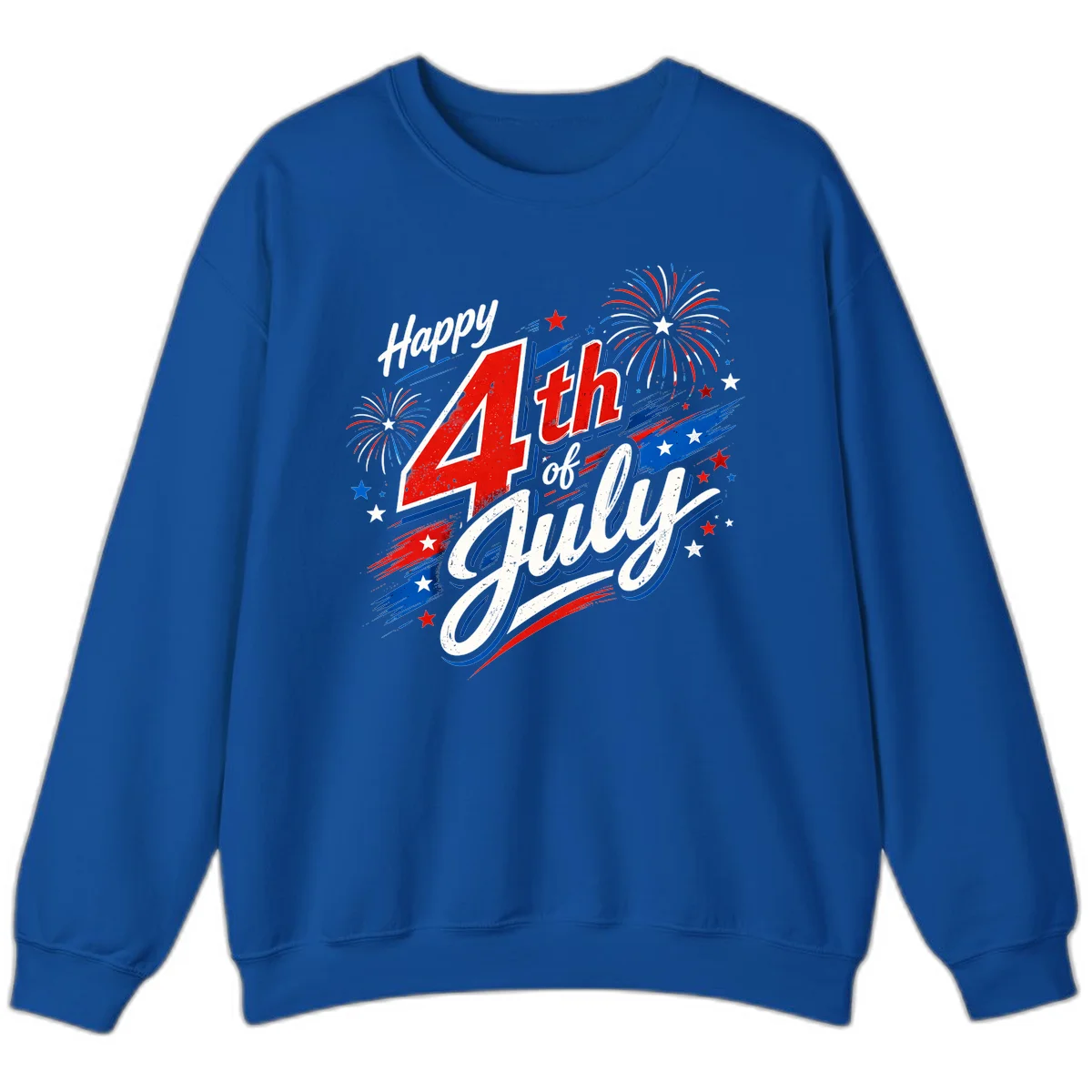 Happy 4th of July Fireworks Sweatshirt in Royal