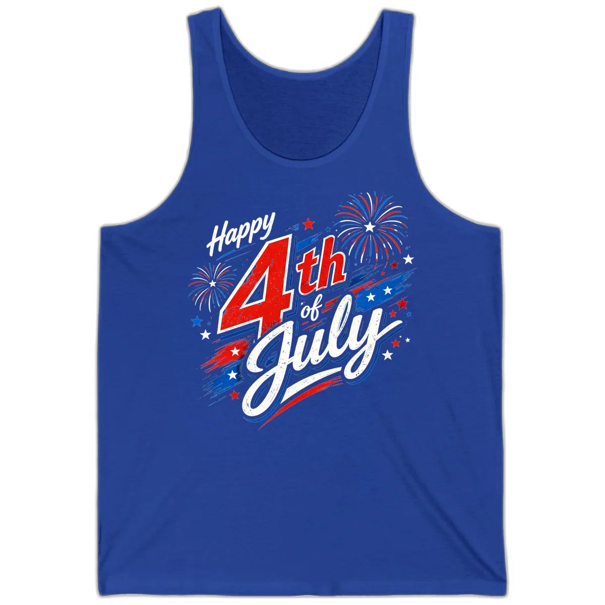 Happy 4th of July Fireworks Tank in True Royal